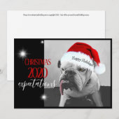 Kerstverwachtingen 2020, Huey met kerstmannenhoed. Feestdagenkaart (Voorkant / Achterkant)