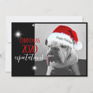Kerstverwachtingen 2020, Huey met kerstmuts. Feestdagenkaart
