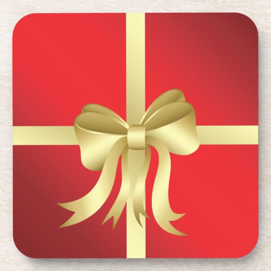 Kerstverwikkeling met Gold Bow Onderzetter (Voorkant)