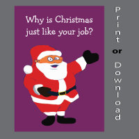 Kerstvet Man Santa Office Humor Funny Joke