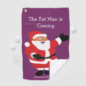 Kerstvet Man Santa Office Humor Funny Joke Golfhanddoek (Insitu)