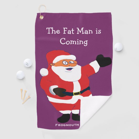 Kerstvet Man Santa Office Humor Funny Joke Golfhanddoek (Insitu)
