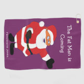 Kerstvet Man Santa Office Humor Funny Joke Golfhanddoek (Horizontaal)