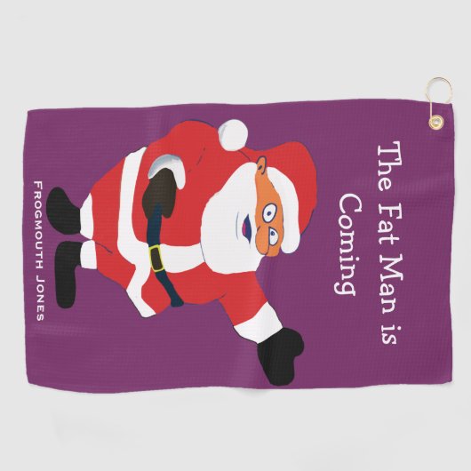 Kerstvet Man Santa Office Humor Funny Joke Golfhanddoek (Horizontaal)