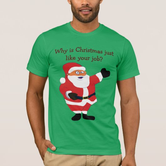 Kerstvet Man Santa Office Humor Funny Joke T-shirt (Voorkant)