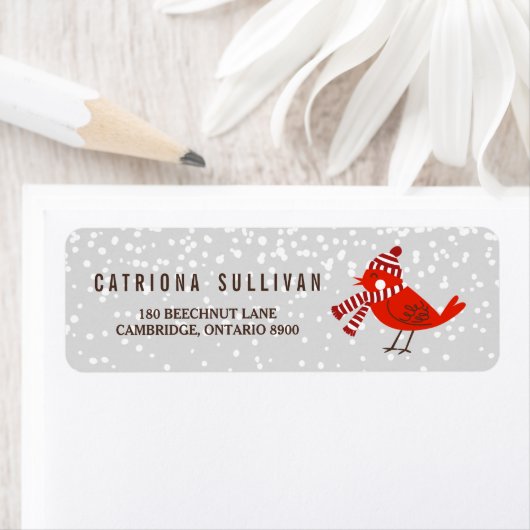 Kerstvezel Floral Holiday Return Label (Insitu)