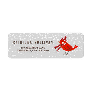 Kerstvezel Floral Holiday Return Label