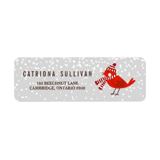 Kerstvezel Floral Holiday Return Label (Voorkant)