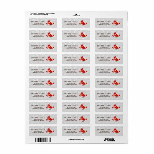 Kerstvezel Floral Holiday Return Label (Full Sheet)
