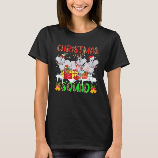kerstviadluipluipaard drie Santa Reindeer Elf H T-shirt (Voorkant)