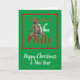 kerstvibes alleen Abstracte rode groene boom Bedankkaart