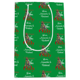 kerstvibes alleen Abstracte rode groene boom Medium Cadeauzakje