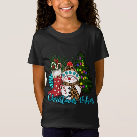kerstvibes Cute Snowman-kerststaart Ca T-shirt (Voorkant)