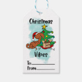 kerstvibes Dachshund Dog Gift Label Cadeaulabel (Voorkant)