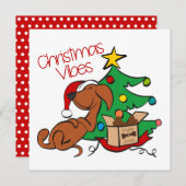 Kerstvibes Dachshund Dog Kaart (Voorkant / Achterkant)