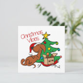 Kerstvibes Dachshund Dog Kaart (Staand voorkant)