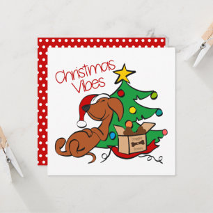 Kerstvibes Dachshund Dog Kaart