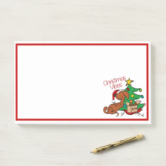 kerstvibes Dachshund Dog Post-It Notes (Op bureau)