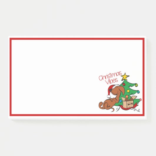 kerstvibes Dachshund Dog Post-It Notes (Voorkant)