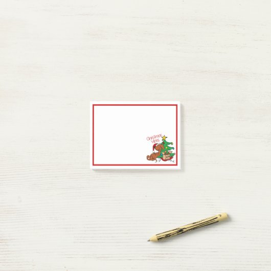 kerstvibes Dachshund Dog Post-It Notes (Op bureau)