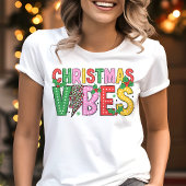 Kerstvibes Kleurrijke Feestelijke Vakantie Tri-Blend Shirt