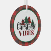 Kerstvibes met zwart en rood geplakt glas ornament (Voorkant Rechts)