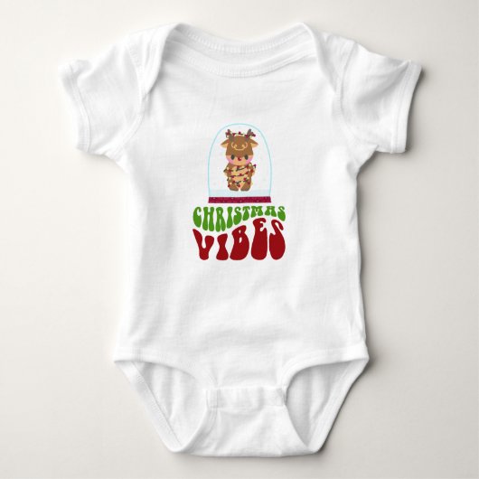 Kerstvibes | Rendier Baby Bodysuit (Voorkant)