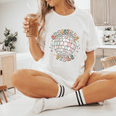 Kerstvibes Retro Pastel Disco Ball Kerstmis T-shirt
