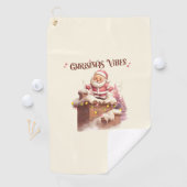 Kerstvibes Roze Kerstman Golfhanddoek (Insitu)