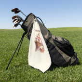 Kerstvibes Roze Kerstman Golfhanddoek (Groen)