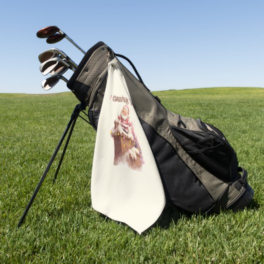 Kerstvibes Roze Kerstman Golfhanddoek (Groen)