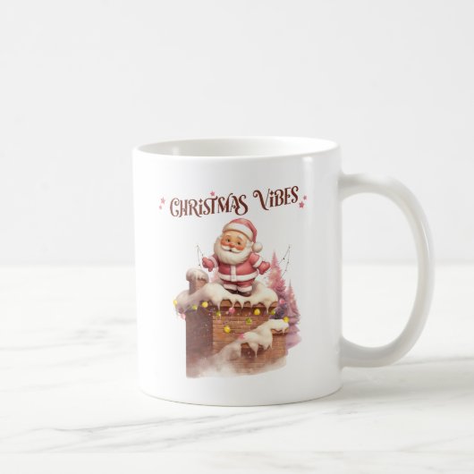 Kerstvibes Roze Kerstman Koffiemok (Rechts)
