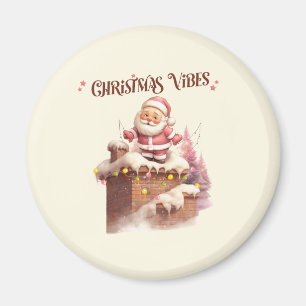 Kerstvibes Roze Kerstman Magneet