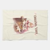 Kerstvibes Roze Kerstman Theedoek (Horizontaal)