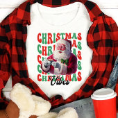 Kerstvibes Santa Retro Vakantie Tri-Blend Shirt