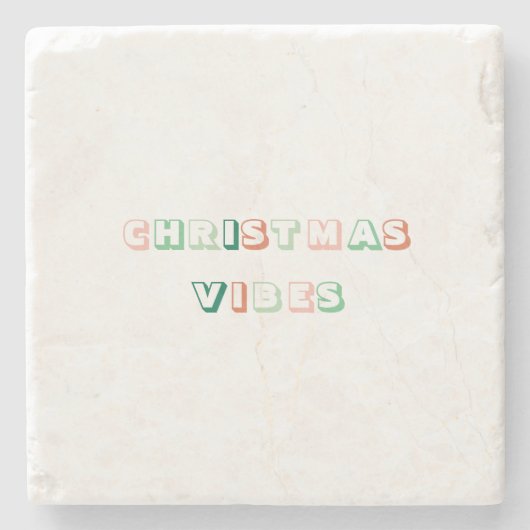 kerstvibes stenen onderzetter (Voorkant)