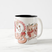 kerstvibes tweekleurige koffiemok (Voorkant rechts)