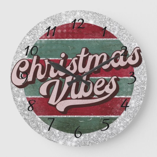 Kerstvibes vakantie grote klok (Voorkant)
