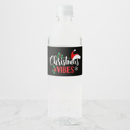 kerstvibes waterfles etiket (Voorkant)