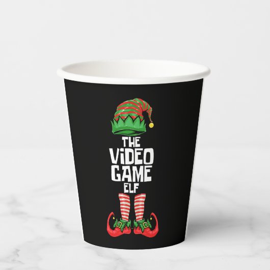 Kerstvideogame Elf Papieren Bekers (Voorkant)