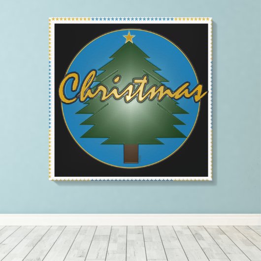 kerstvideokaart canvas afdruk (Insitu (Houten vloer))