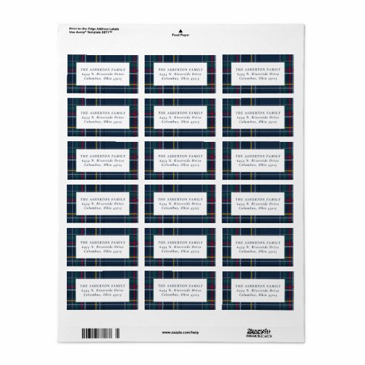 kerstviering blauw vakantieadres etiket (Full Sheet)