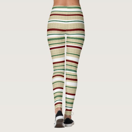 kerstviering gestreept leggings (Achterkant)