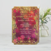 kerstviering Gold Glitter Sparkle Party nodigt uit Kaart (Staand voorkant)