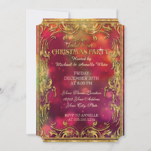 kerstviering Gold Glitter Sparkle Party nodigt uit Kaart
