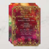 kerstviering Gold Glitter Sparkle Party nodigt uit Kaart (Voorkant / Achterkant)