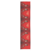 Kerstviering Gouden Rode Winter Elegant Korte Tafelloper (Voorkant)