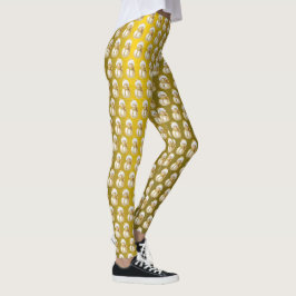Kerstviering Gouden Sneeuwman Winter Vakantie Leggings