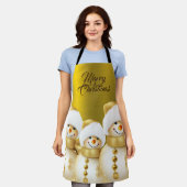 Kerstviering Gouden Sneeuwman Winter Vakantie Schort (Gedragen)