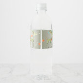 Kerstviering Groene Herten Feestdagen Schattig Waterfles Etiket (Achterkant)